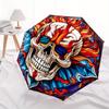 Flaming Skull Stained Wall ArtUmbrella, Portable 3-Fold Compact Umbrella,Christmas Gift ES655