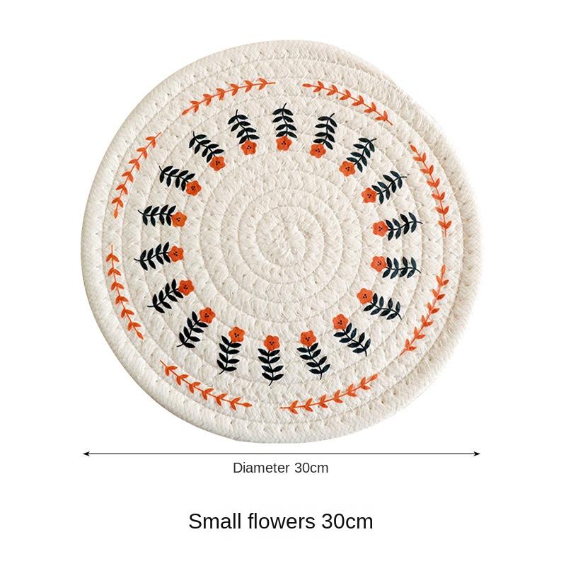 Хлопковые и льняные тканые теплоизоляционные коврики для тарелок и мисок Коврики для кастрюль Подставки под чайные чашки Коврики для кастрюль Противоожоговые коврики для стола