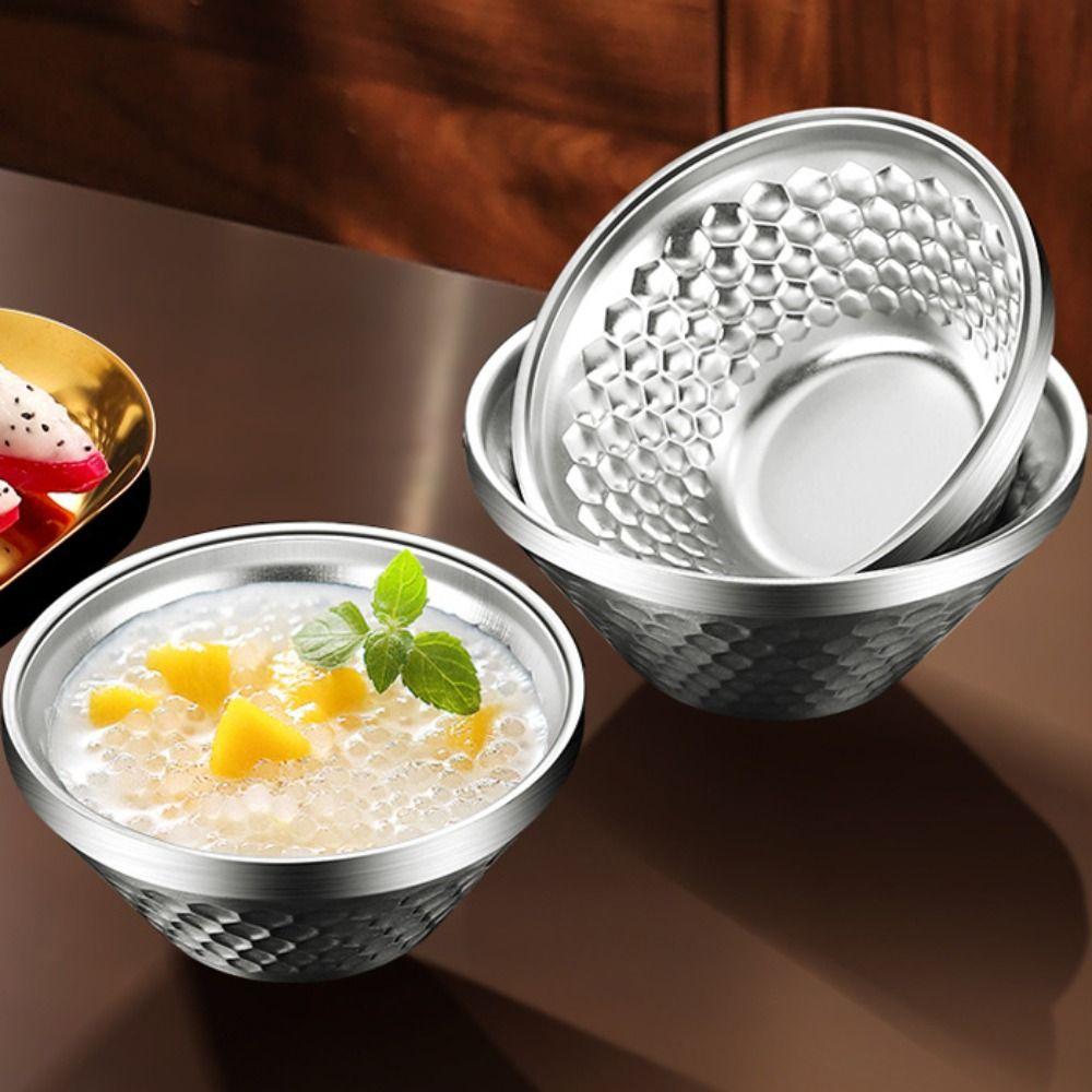 Unbreakable Salad Bowl 304 Stainless Steel Fruit Bowl Mini Conical Bowl Insulated Bowl Hotpot