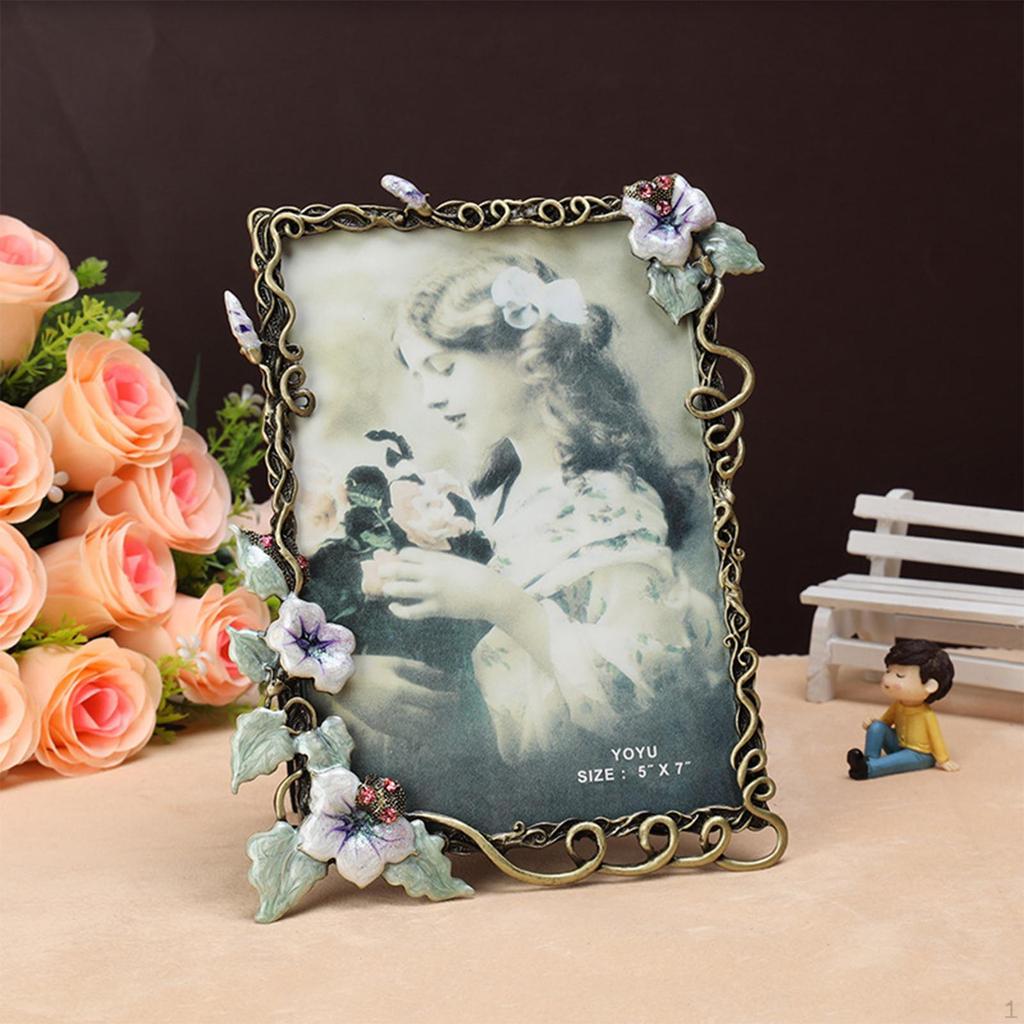 Фоторамка Настольная фоторамка Металлический антикварный подарочный держатель Европейский для спальни прихожей