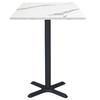 60 X 60 Cm High Table - Dina Model, White Marble