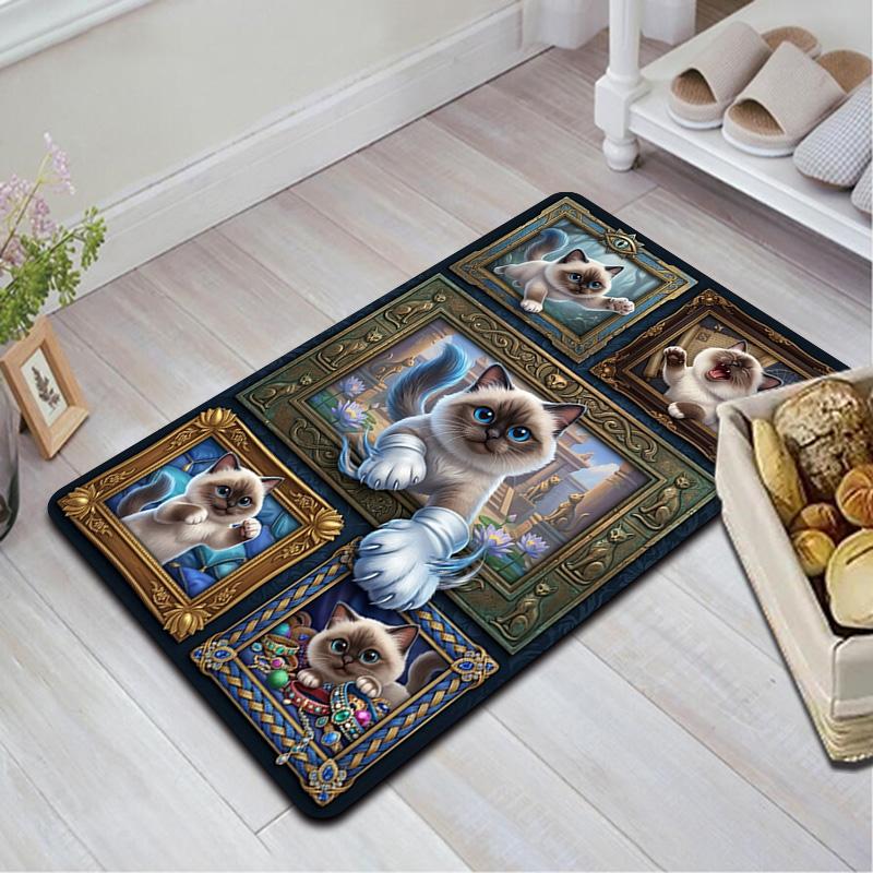 Fantasy Cats Pattern Rug Floor Mat for Living Room or Bedroom Soft and Comfortable Carpet a Gift for Birthday and Holiday.
