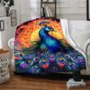 1pc Peacock Mandala Lightweight Flannel Blanket, Comfortable and Warm Blanket, for Office and Camping Sofa Bed, Livingroom173