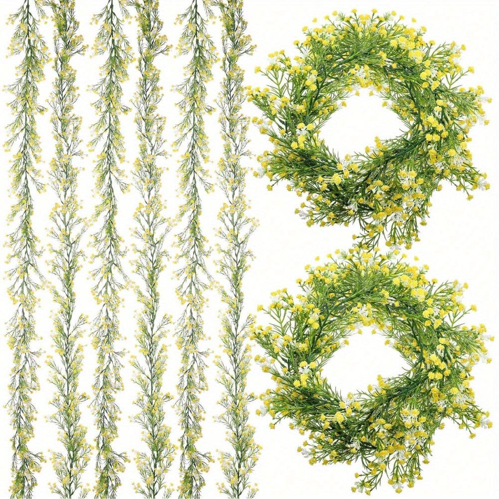 2 шт. Искусственная гирлянда из цветов Baby Breath, 1,8 м, искусственная подвесная гирлянда из гипсофилы для свадебной вечеринки, домашний декор, настенный фон