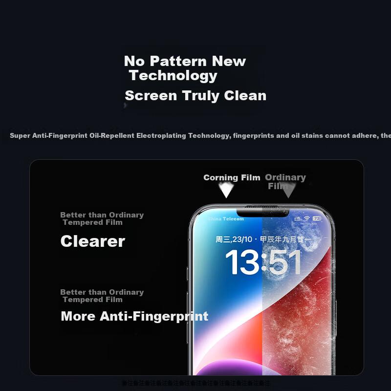 Corning Glass Tempered Glass Screen Protector for Apple IPhone 16e/13/13Pro/14, High Definition Anti-Drop Protective Film with Dust-Free Installatio
