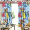 2D FLAT PRINTING 2pcs Curtains (Without Rod) Colorful Laundry Day Popular Minimalist Curtains Machine Washable Fabric Curtains