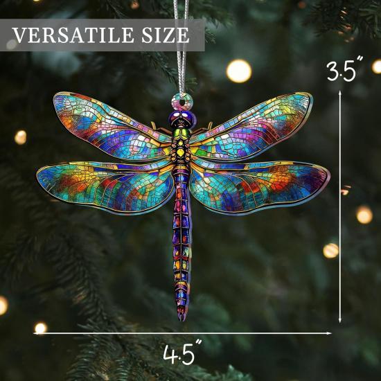 2D Декор Стрекозы Ловец Солнечного Света Эффект Украшения Стрекозы Эффект Витража Для Украшения Рождественской Елки (Сияющая призма)