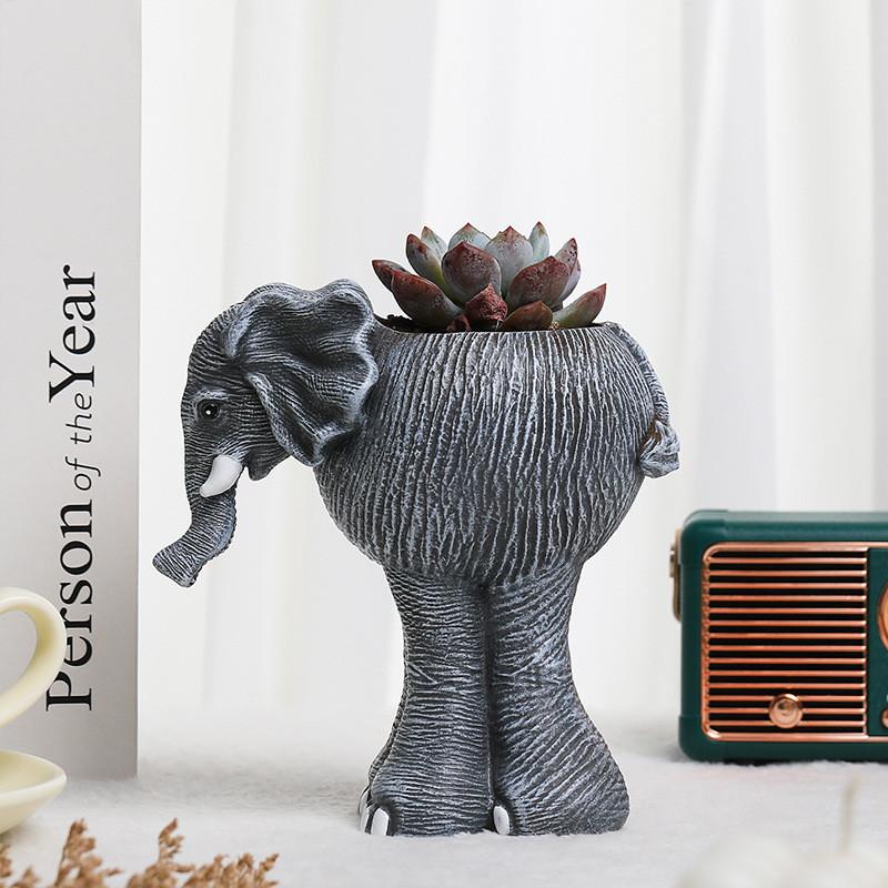 Horticultural Vase Cartoon Doll Creative Doll Resin Ornament Outdoor Flowerpot