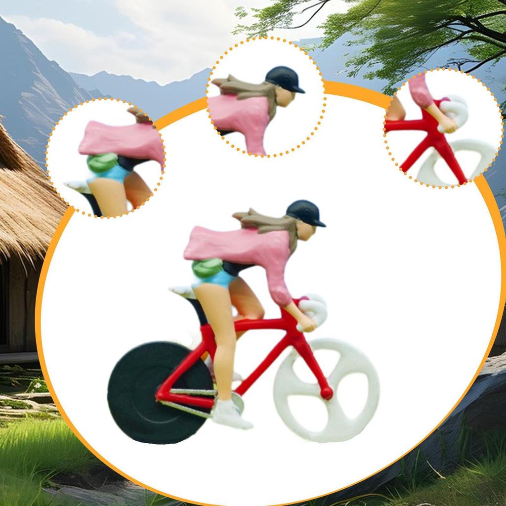 1/64 Велосипедист Смоляная Фигурка Езда Косплей Крошечные Люди Модель Поделки Для Кукольного Домика Пейзаж Пейзаж