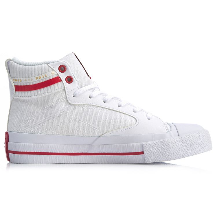 Li-Ning Легкие высокие женские кроссовки для скейтбординга, белые, красные AGCQ026-5