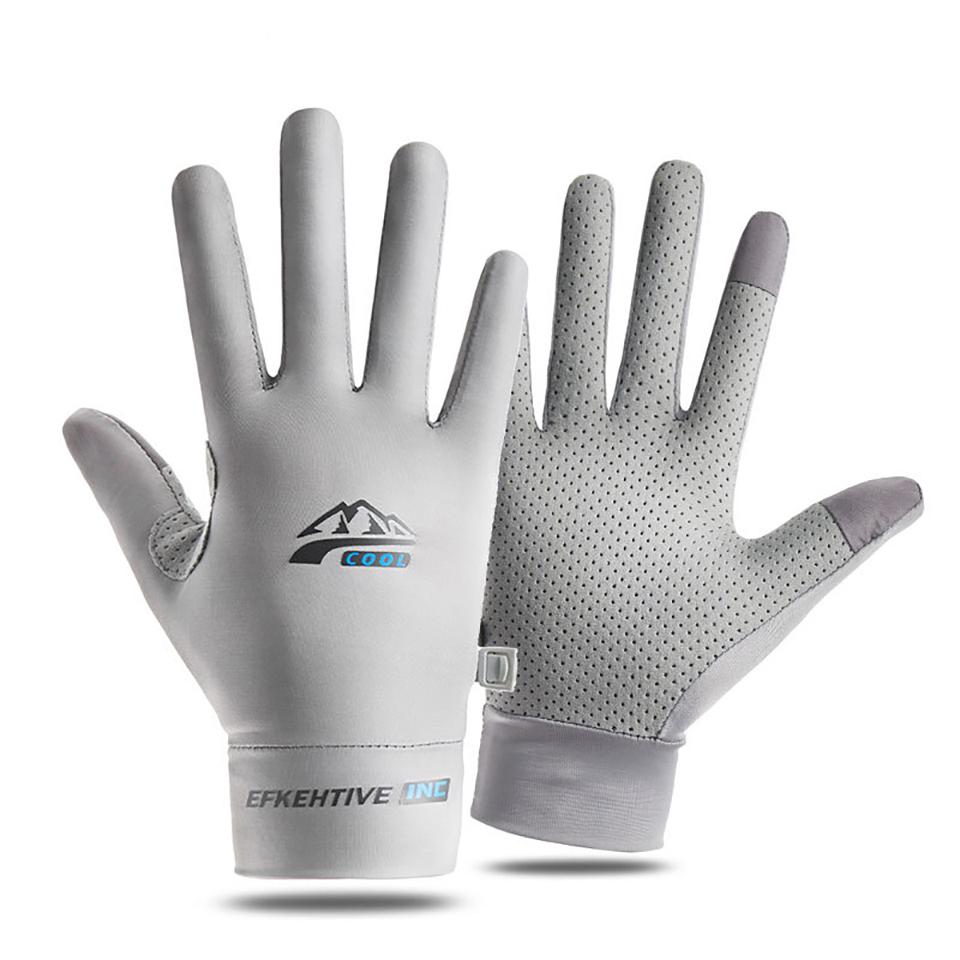 Loogdeel Sun Protection Fishing Gloves Ice Silk Sports Cycling Running Fishing Gloves Unisex Anti-Slip Breathable Anti-Uv Gloves