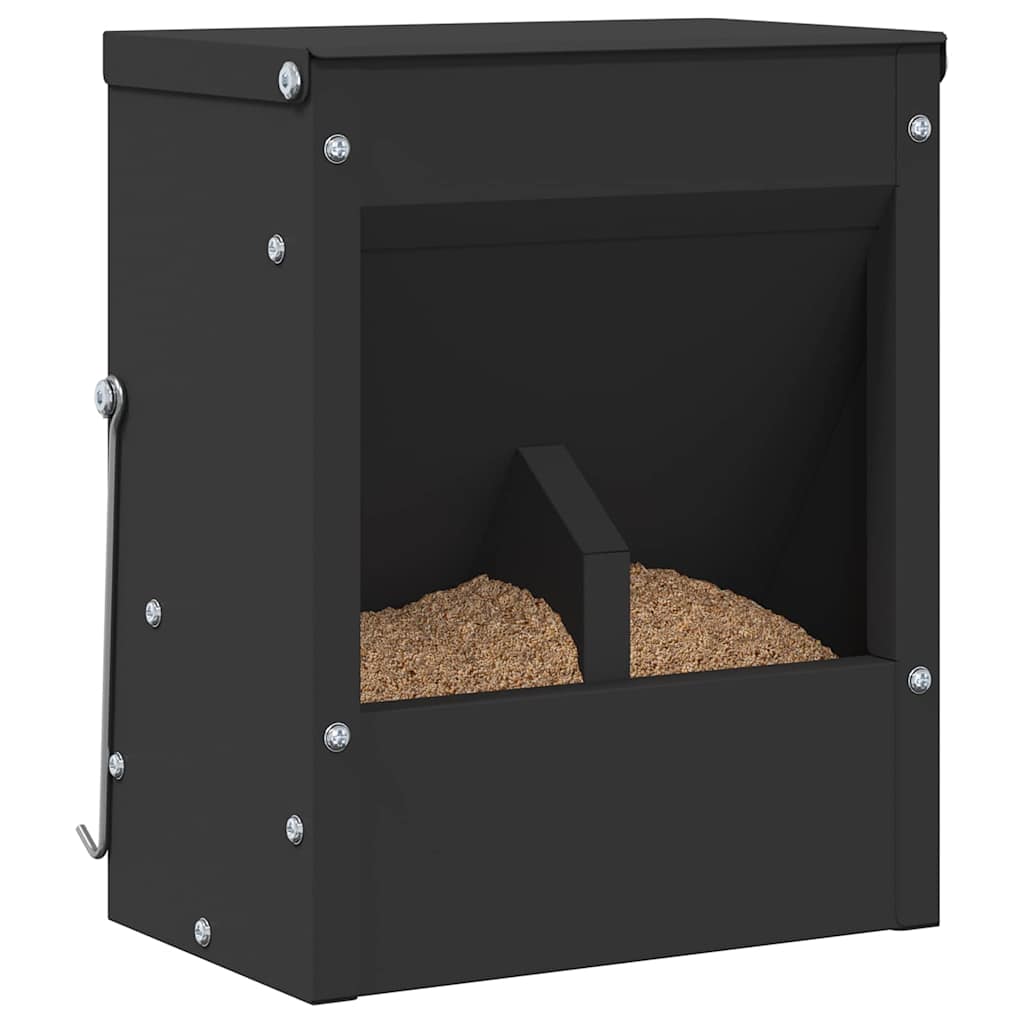 Rabbit Feeder Black 20 x 12.5 x 25 cm Cold Rolled Steel