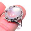 Natural Rainbow Moon Stone Gemstone 925 Solid Sterling Silver Ring Size 9.5 M6m84