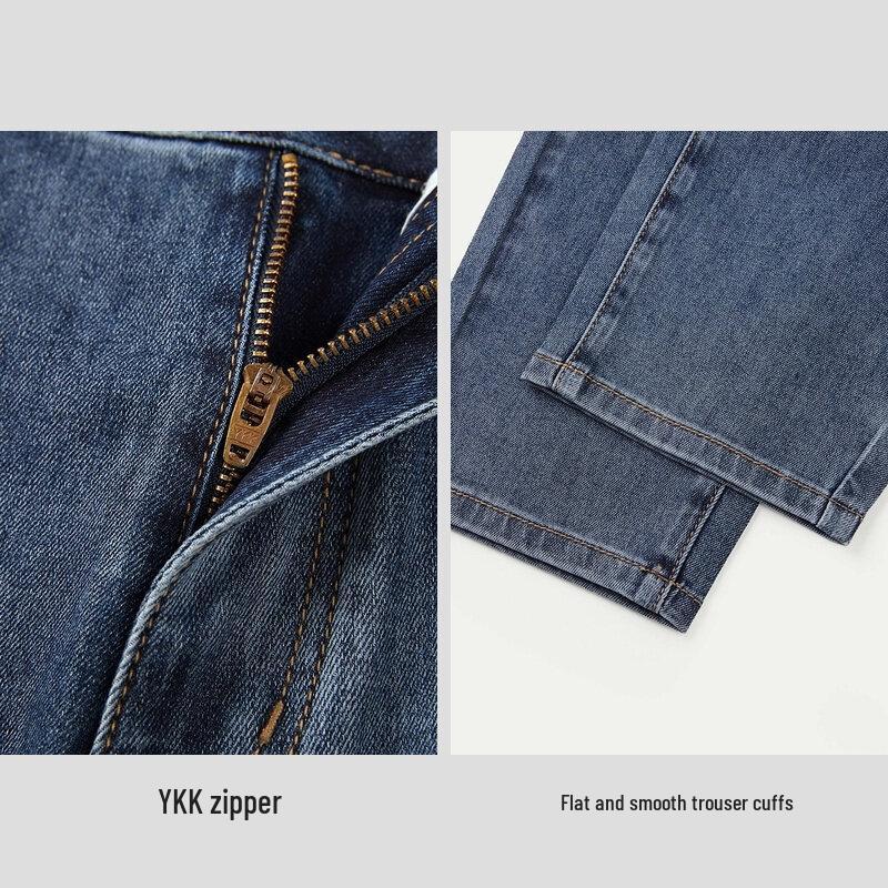 HLA Мужские зауженные укороченные джинсы с небольшим стрейчем