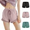 Женские однотонные эластичные быстросохнущие брюки для йоги на талии, шорты для бега