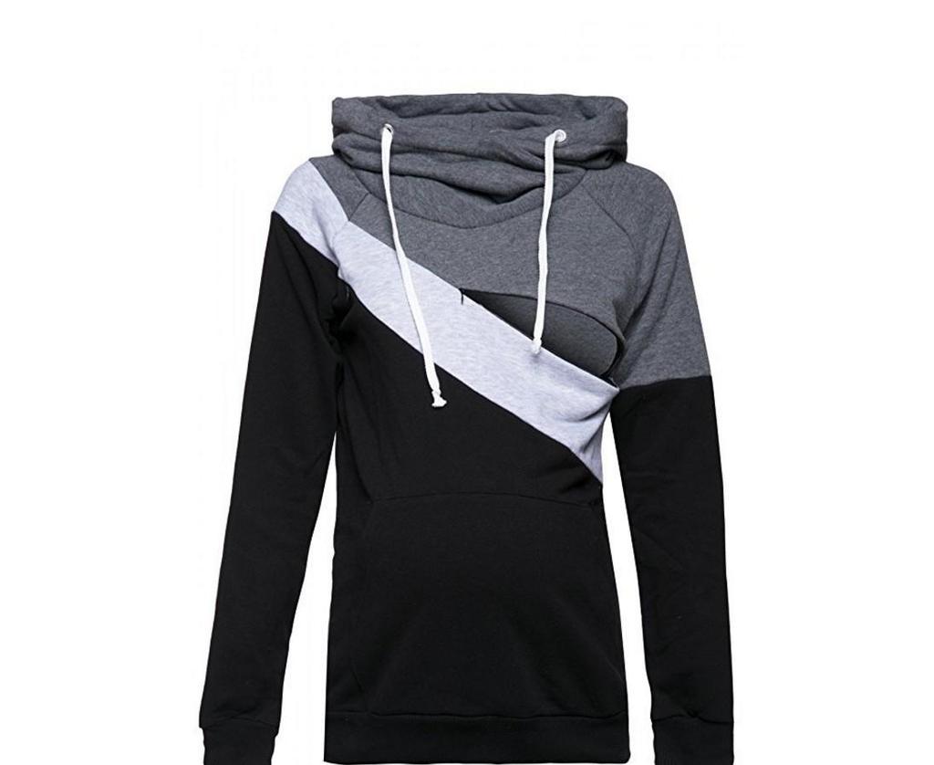 2025wish Многофункциональная куртка-толстовка с длинным рукавом и лоскутным дизайном для кормления