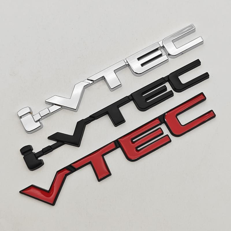 3D Metal Car Letters I VTEC Logo Rear Trunk Tail Badge Emblem Decals For Honda Civic Accord Jazz VEZEL Auto Sticker Accessories