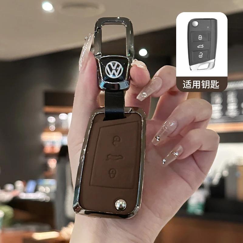 qwe3For VOLKSWAGEN VW For VW Volkswagen Tiguan MK2 Golf 7 MK7 T-Cross T-ROC Polo Touran Zinc Alloy Car Key Case Cover Shell Protect VISJ6