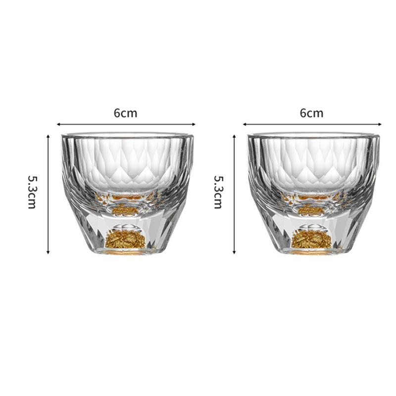50 мл/15 мл золотая фольга стакан для спиртных напитков роскошный бокал для вина с толстым дном элегантный ромбовидный стакан байцзю изысканные кружки для бренди виски