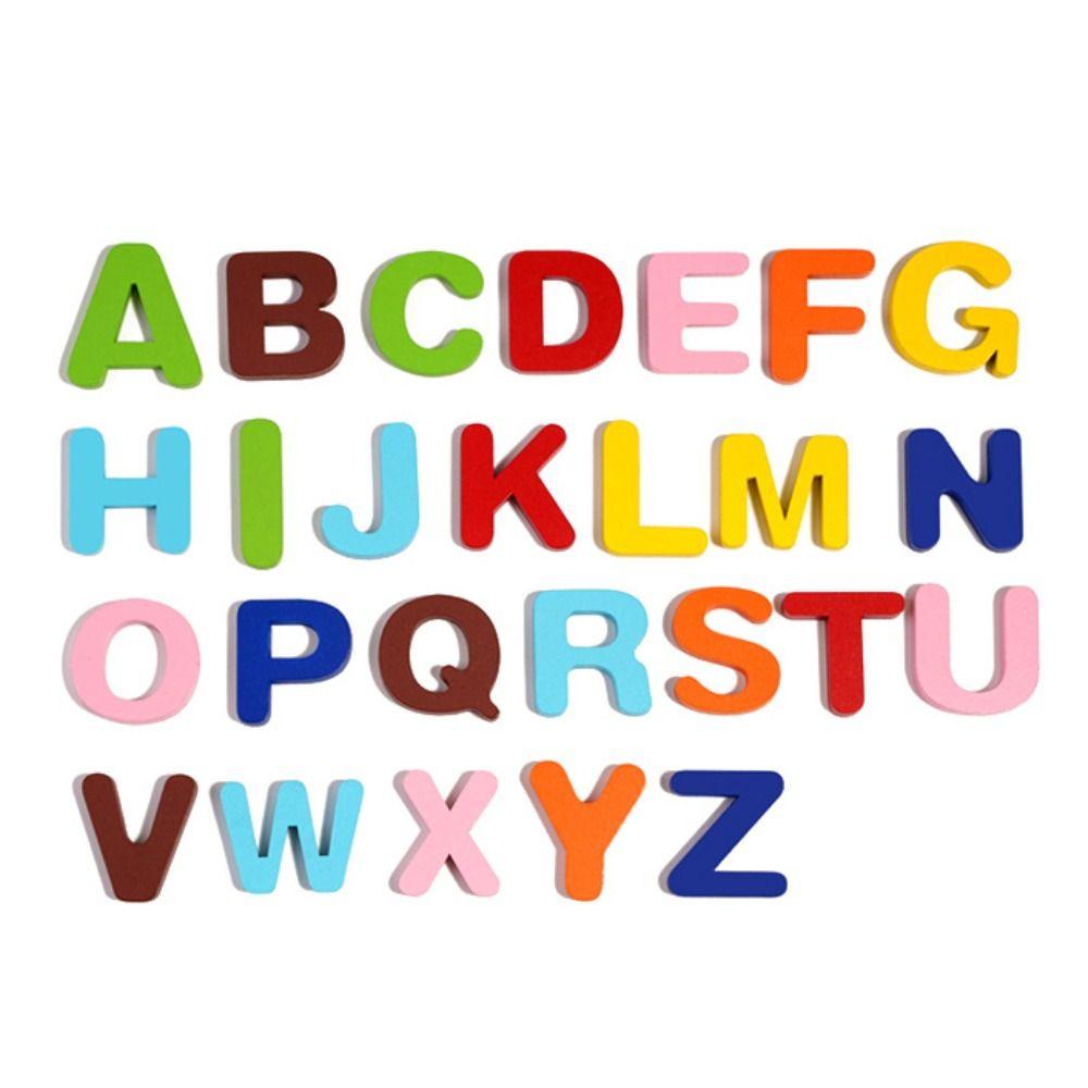 Wooden Alphabet Flash Cards Set Educational Cognitive Memory Game Kids Preschool