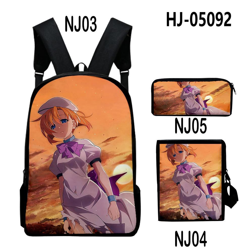 Мода Новинка When They Cry Higurashi 3D Печать 3 шт./Набор Школьные сумки Рюкзак для ноутбука Повседневный рюкзак Наклонная сумка через плечо Пенал