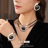 Retro Oval Spiral Double-layer Suit Women's Fashion Simple Personality Versatile Jewelry Design Sense Niche Light Luxury
