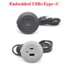2.0A/5V USB TYPE-C Embedded Desktop  Charger Furniture Sofa Socket Multifunctional Concealed Fast Charging Cable Connector