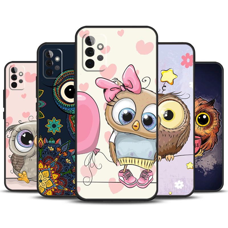 Милый мультяшный чехол-сова для Samsung Galaxy A13 A33 A53 A32 A52 A22 A12 A15 A25 A71 A51 A14 A24 A34 A54