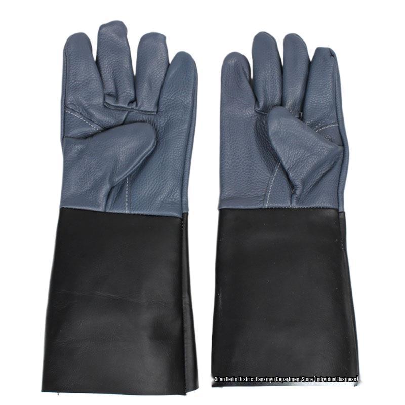 DX7L Прочные сварочные перчатки из натуральной кожи, устойчивые к высоким температурам и проколам
