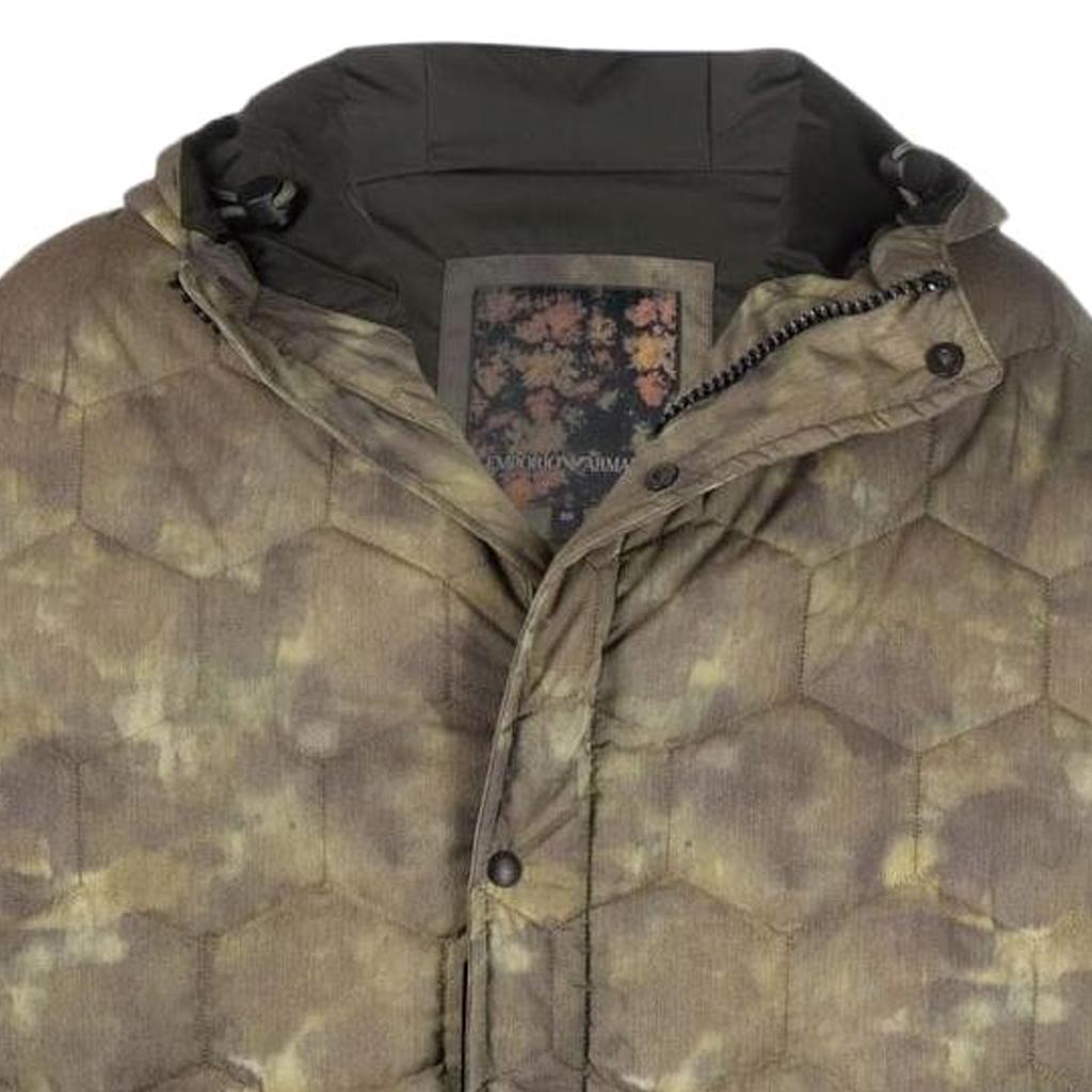 EMPORIO ARMANI Coats Men's Army Green Hooded Moderate 6K1LA5-1N3HZ-F535