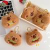 Cute Creative Squeaky Capybara Plush Doll Stuffed Toy Keychain Pendant Bag Hang Ornament Girly Backpack Charm Kids Birthday Gift