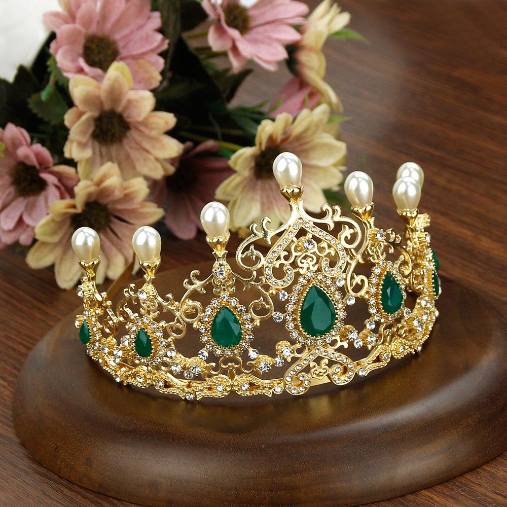 2023 Жемчужный Кристалл Женская Корона Этнические Свадебные Украшения Золотой Цвет Арабская Невеста Бижутерия Подарок