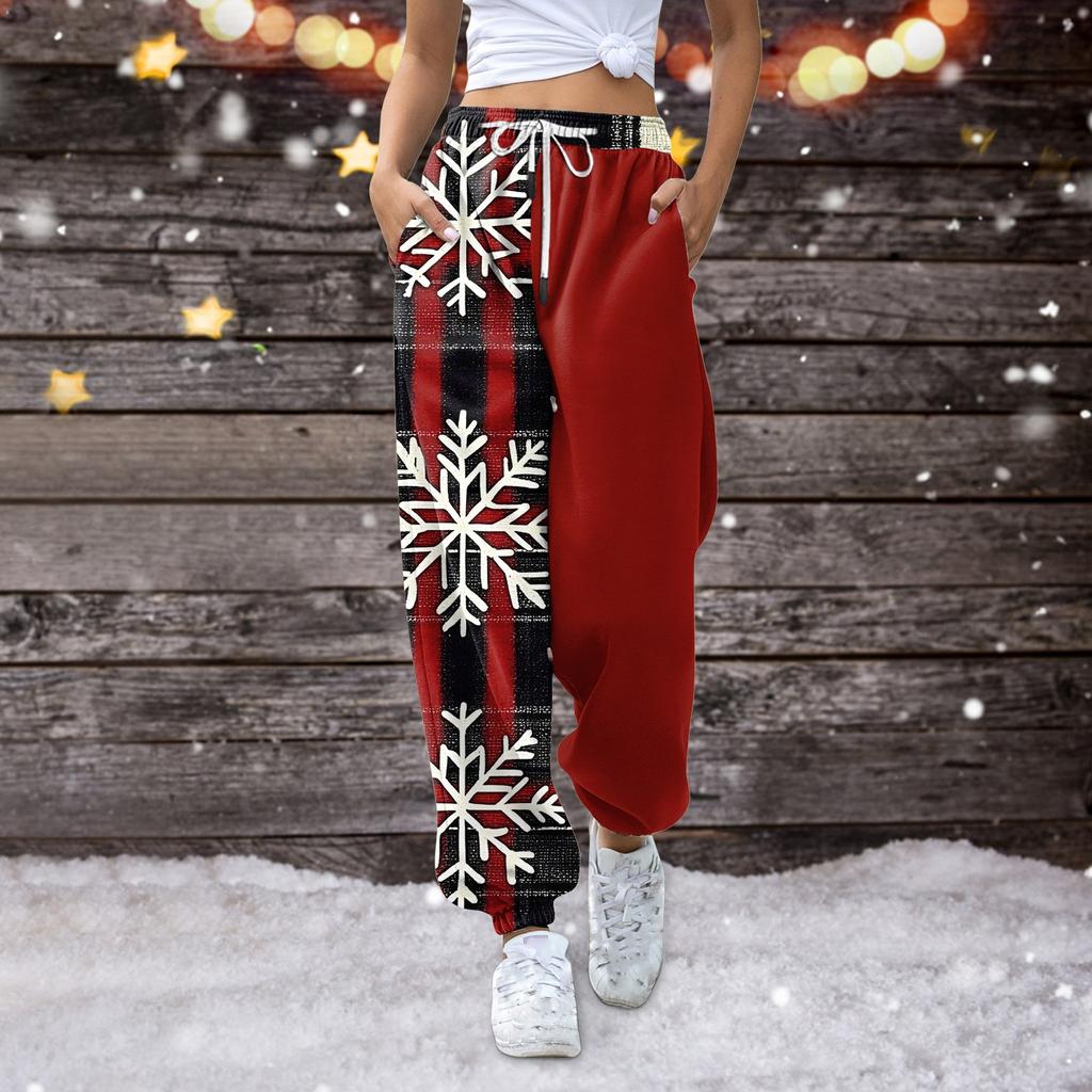 Women's Casual Fashion Sweatpants Christmas Printed Casual Pants
