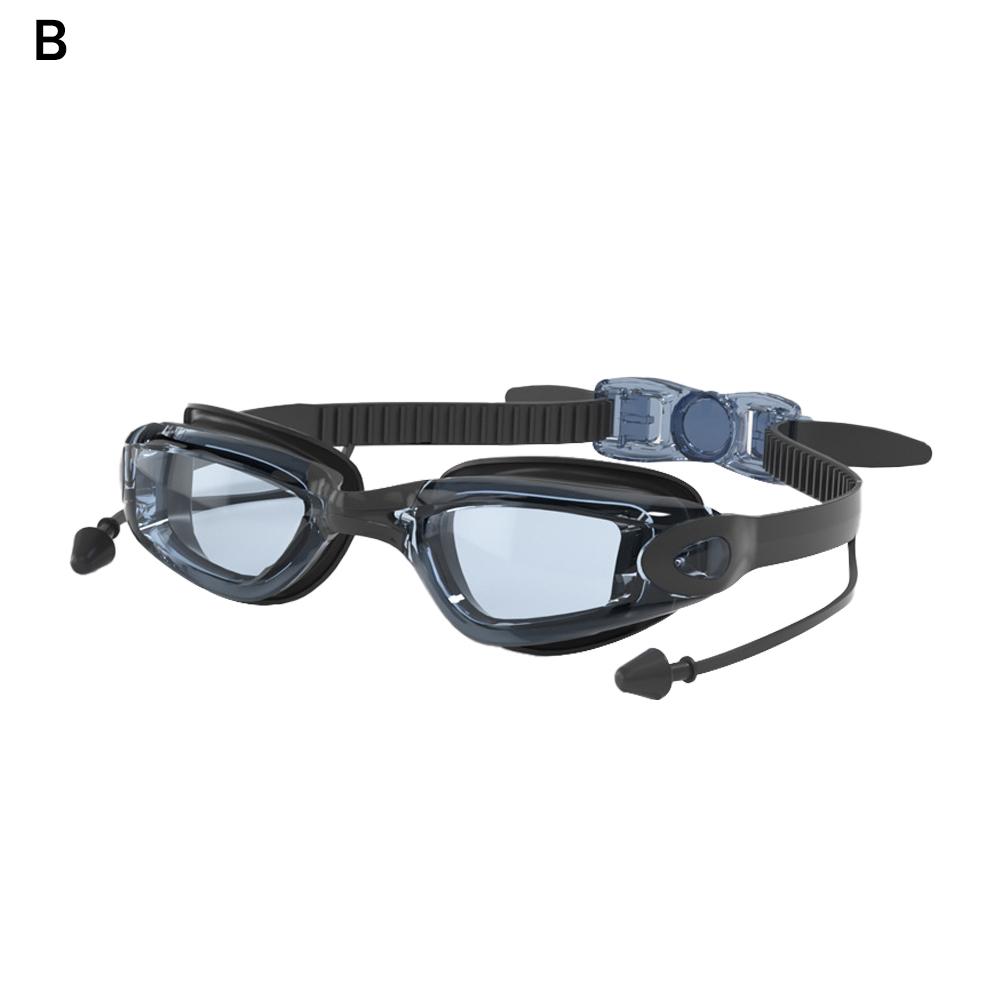 Anti-fog Adjustable Swimming Goggles Adults With Earplugs & Nose Clip Swim Glasses Professional HD Silicone Goggles Waterproof