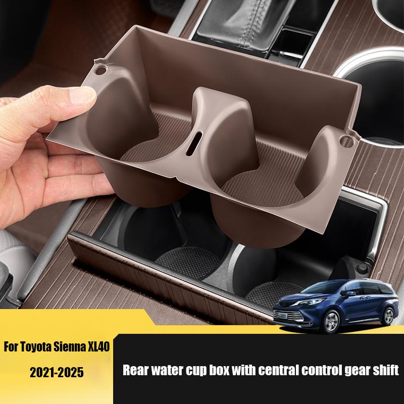 Car center console gear shift rear water cup box interior supplies for Toyota Sienna XL40 2024 2025