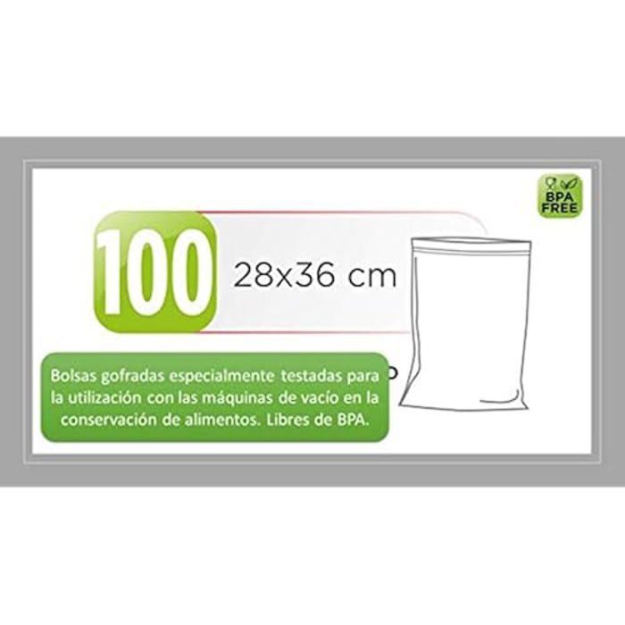 VT3512 Laica FrescoPiù Набор из 100 вакуумных пакетов для продуктов, 28 x 36 см, подходят для морозильной камеры, холодильника и низкотемпературной
