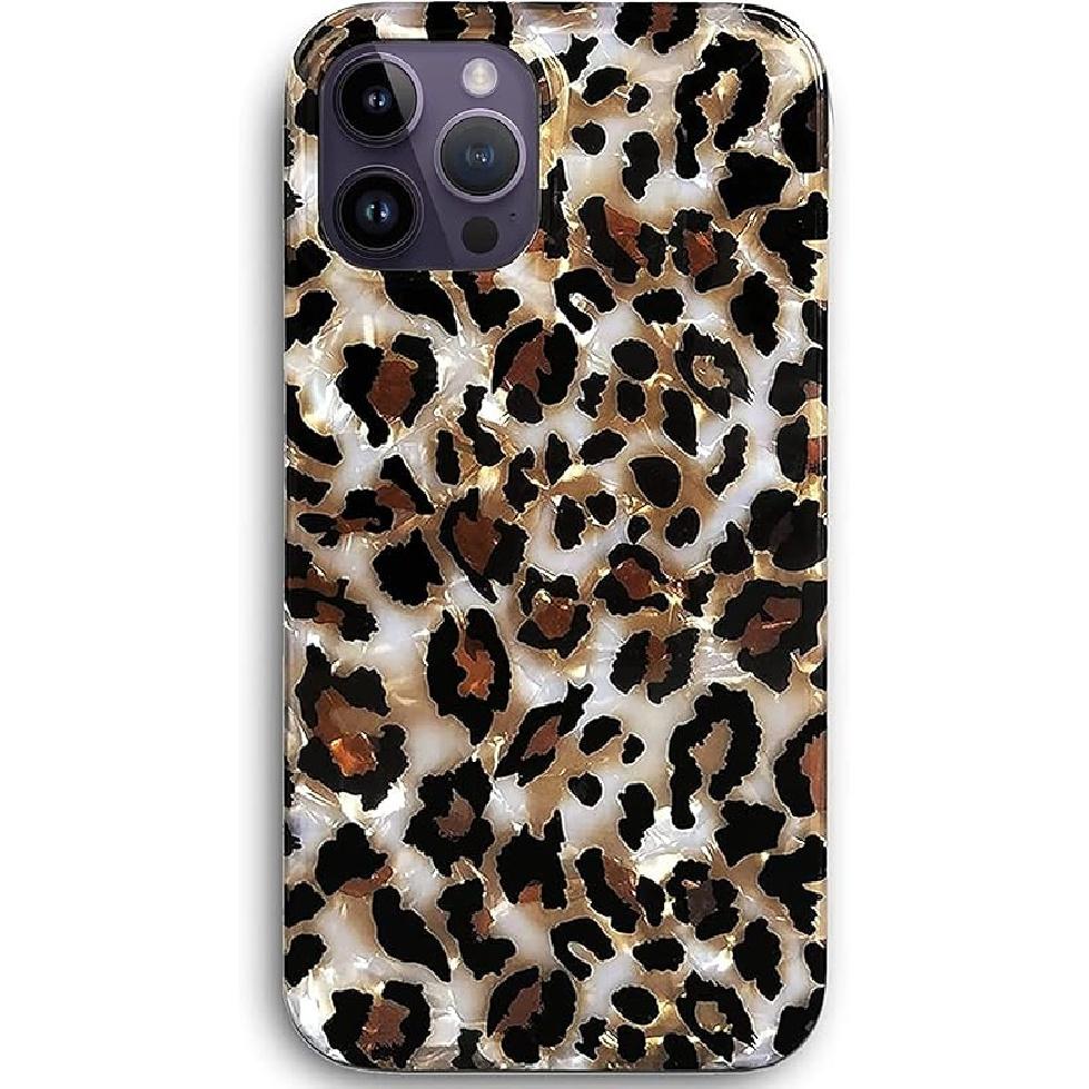 J.west Чехол для iPhone 14 Pro Max 6,7 дюйма, Роскошный блестящий мягкий прозрачный разноцветный опаловый перламутровый дизайн из тонкой фольги с цветочным принтом, силиконовая накладка для