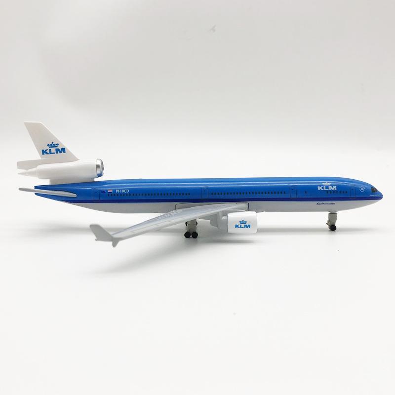 Выставочная модель самолета KLM Airways MD-11, 20 см, масштаб 1/400, литой, MD11, сплав, с подставкой, коллекция самолетов
