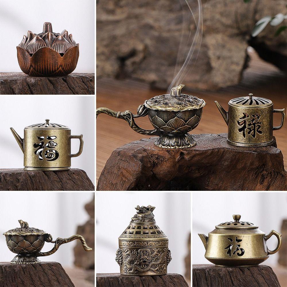 Маленькие украшения, лотос, ароматерапевтическая печь, украшение для домашнего интерьера, курильница из сплава