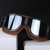 Motorcycle Glasses Windproof Motorcycle Helmet Glasses Sunglasses Retro Universal Folding Leather Retro Motorcycle Accessories
