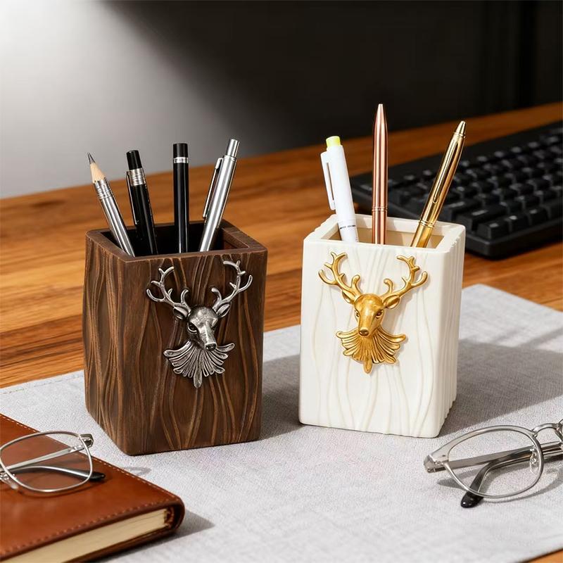 Miniso Creative Deer Head Style Pen Holder Home Storage Ornament Office Desktop Decoration Ornament Souvenir Gift