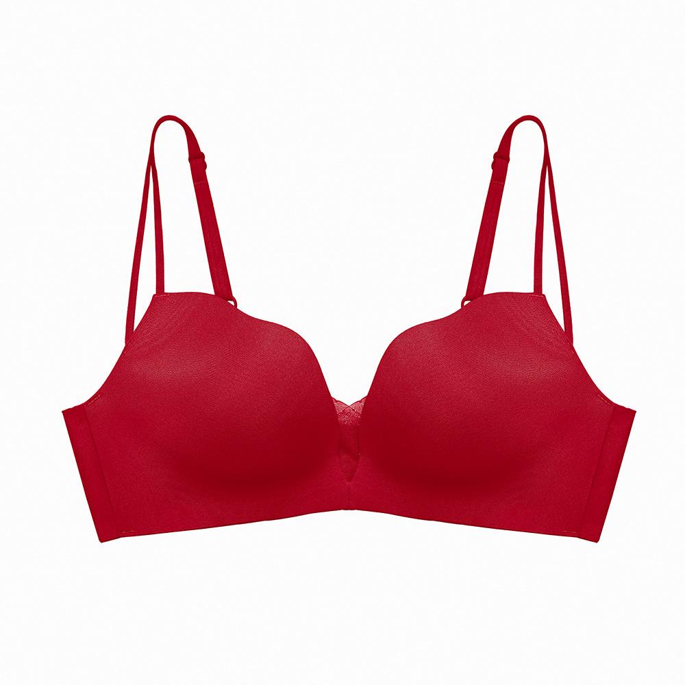 Нижнее белье, утолщающий бюстгальтер со сборками и верхней поддержкой, не оставляющий следов