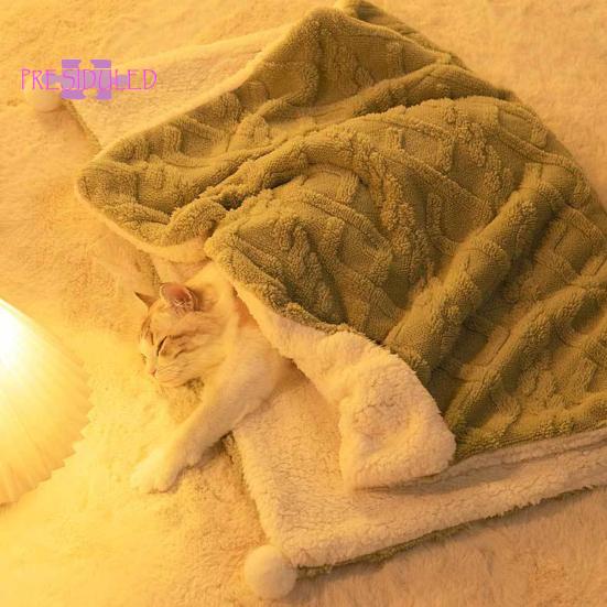 Теплое одеяло для домашних животных, мягкий плюш, удобное постельное белье для собак и кошек, утолщенное на зиму