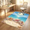 Beach Shell Starfish Theme Soft Crystal Velvet Rug Custom Name & Text Print Non Slip Floor Rug for Bedroom Living Room