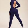 Seamless Sports Yoga Clothes One-piece Long-sleeved Peach Hip Trousers Running Fitness Exercise Pilates Quick-drying Clothes