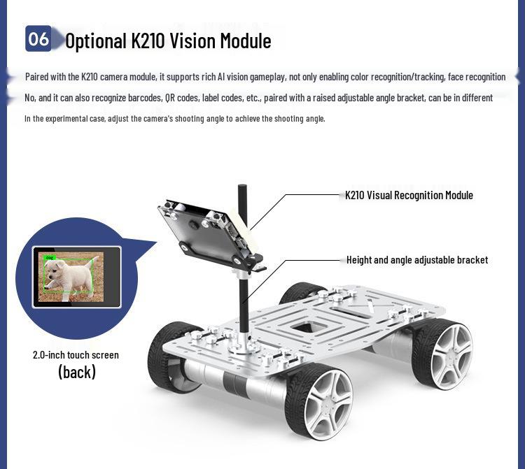 Mini Smart Car Chassis: Metal Wheel, 4WD Differential, TI Cup Design, 15cm Motor