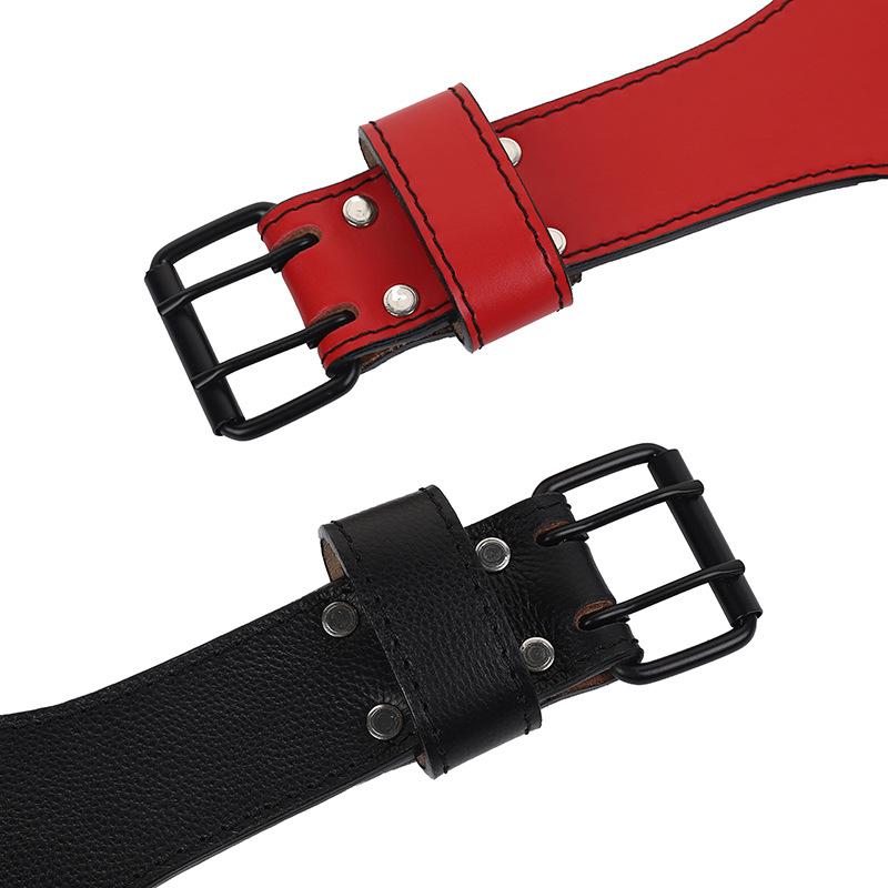 Красный и черный пояс для тренировки мышц + пояс из воловьей кожи для фитнеса и тяжелой атлетики + защитное оборудование с рычагом, спортивный пояс