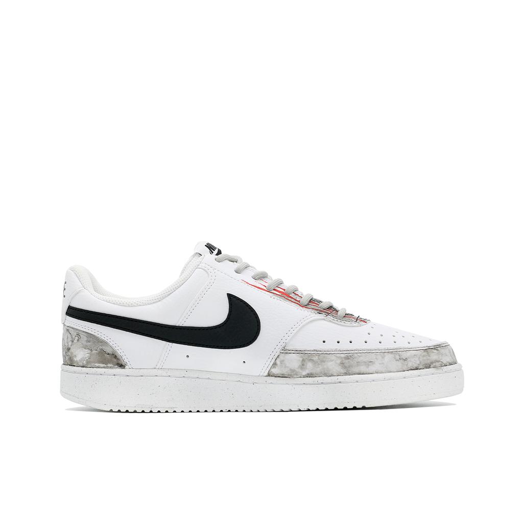 Nike Court Vision Landscape Scroll Slip Resistant Abrasion Resistant Low top Skateboard Shoes Men's Black White DH2987-110(Team469-QD)