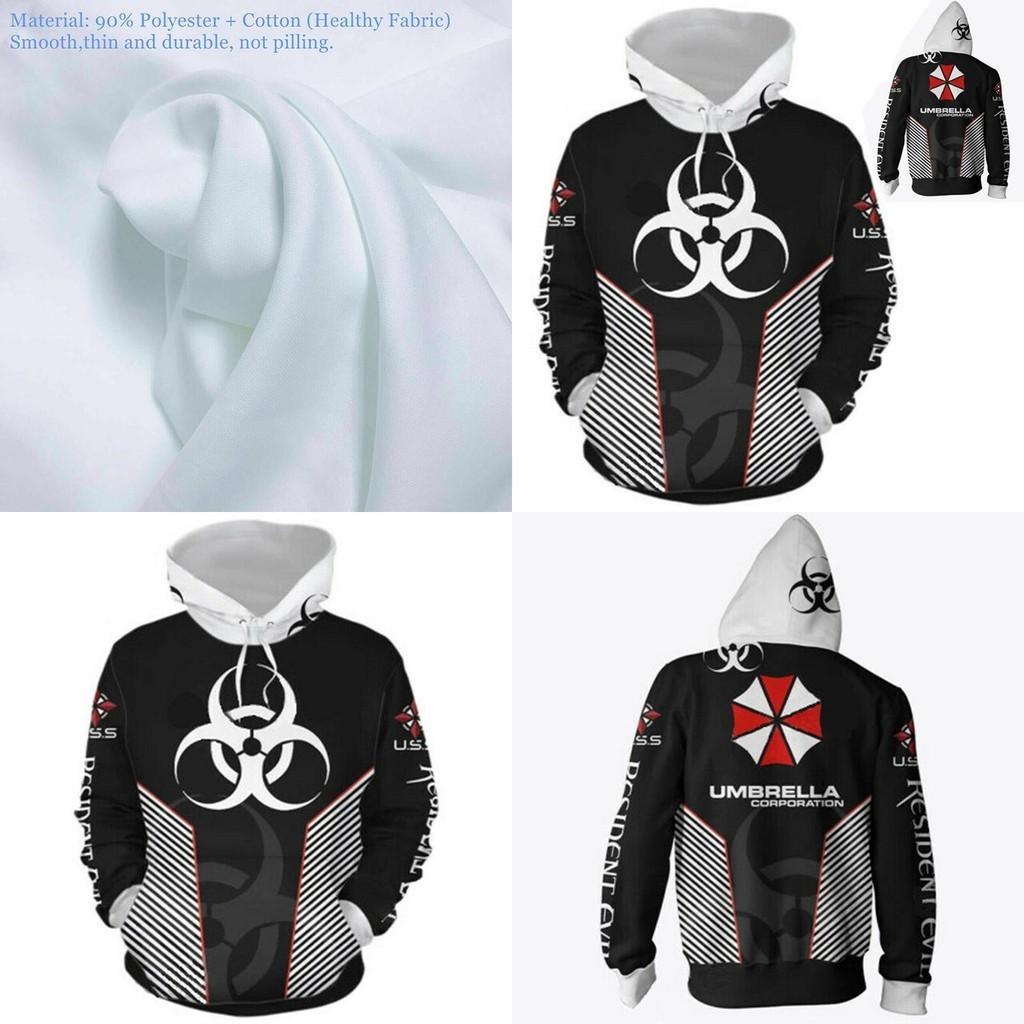 Злой Житель Зонтичная Корпорация Худи Косплей Куртка Пуловер 3D Пальто Принт