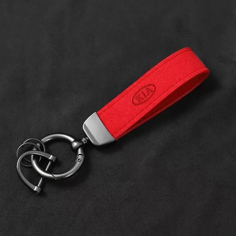 Automobile Interior Supplies Leather Metal Car Key Chain For Kia Ceed Rio Sportage Picanto K5 K9 Souranto Parts lqrd40